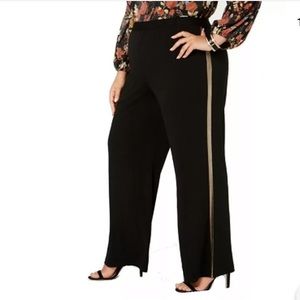 NWT Metallic Gold Trim Black Dress Pants 2XPetite
